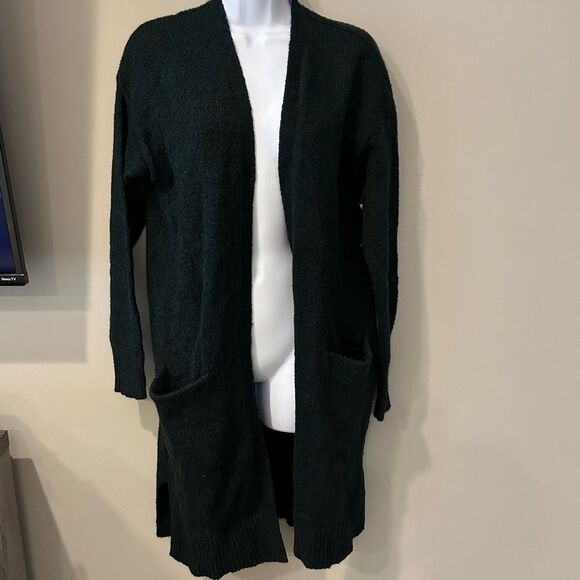 New Old Navy Cozy Thick Knit Long Knee-Length Open Cardigan Sweater Size S Green - Picture 1 of 8